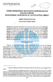 Topik Penelitian Akuntansi Keperilakuan Dalam Sebagai Contoh Penelitian Pasar Modal Dalam Akuntansi Pdf Document