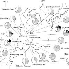 Distribution Of Neocaridina Spp Collection Sites Numbered