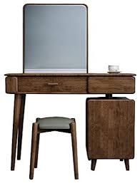 56 wide x 52.75 deep x 29.25 inches high, with a chair clearance of 27.5 inches. Mid Century Modern Vanity Set Table With Movable Mirror And Cushioned Stool Traditional Bedroom Makeup Vanities By Decor Love Houzz