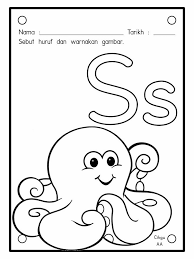 Bebas lho jika ingin menambahkan gambar apapun di tempat yang masih kosong. Latihan Warna Huruf S Kitpramenulis Cute766
