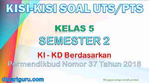 Soal ulangan uts mid b. Kisi Kisi Soal Uts Pts Kelas 5 Semester 2 K13 Revisi 2018 Dicariguru Com