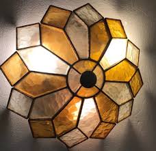 How to install flush mount ceiling light fixture. Flush Mount Stained Glass Ceiling Light