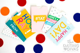 The fun thing about printables is that you can often use them simply as templates. Printable Gift Card Sleeves From The Dating Divas
