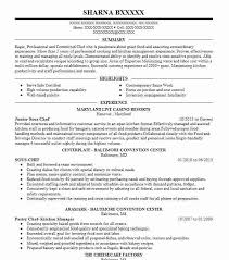 Gestiona múltiples cv · currículos profesionales Junior Sous Chef Resume Example Chef Resumes Livecareer