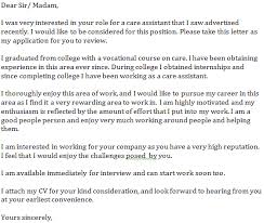 Don't make the mistake of thinking that you're too young to consider your health care needs. Care Assistant Cover Letter Example Learnist Org
