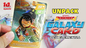 Boboiboy galaxy card merupakan sebuah permainan kad yang dibuat dan diterbitkan oleh animonsta studios. Unpack Boboiboy Galaxy Card Pek Elemental Youtube