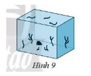 Một bể cá có kích thước đáy 1 m, 0,5 m (Hình 9), chiều cao mực nước cho  phép là 0,4 m