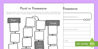 Can't make your own possessive pronoun exercises? Plural Or Possessive Game Worksheet Worksheet