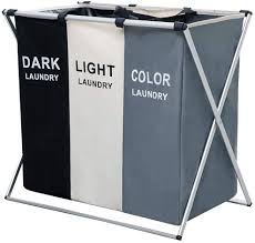 Hand wash clothes separately that have bled color previously. Amazon Com Nicesail 3 Section Laundry Basket Printed Dark Light Color Foldable Hamper Sorter With Waterproof Oxford Bags And Aluminum Frame Washing Clothes Storage For Home Dormitary Home Improvement