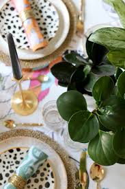 This whimsical watercolor tablescape is gorgeous. Eclectic Boho Glam Table Setting With Halsted Design Swoon Worthy