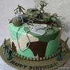 Army cake this is a vanilla sponge cake, covered with chocolate b.c and some green b.c. 1