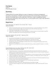 Senior Accounting Resume Template Resume Templates