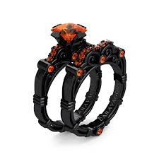 His & hers matching wedding band sets are a tradition carried on by countless married couples. Art Masters Caravaggio 14k Black Gold 1 25 Ct Princess Orange Sapphire Engagement Ring Wedding Band Set R623ps 14kbgos Art Masters Jewelry