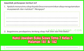 Kunci jawaban tema 7 untuk kelas 3 sd/mi subtema 4 halaman 179, 180, 181, 182, 183, 186, 187, 188, dan 189 perkembangan teknologi transportasi. Kunci Jawaban Buku Siswa Tema 7 Kelas 5 Halaman 181 182 Sanjayaops