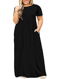 Nemidor Women Short Sleeve Loose Plain Casual Plus Size Long Maxi Dress With Pockets In 2020 Casual Dresses Plus Size Maxi Dress Plus Size Maxi Dresses