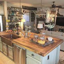 Rustic kitchen island with sink ideas. Rustic Style Really Brings The Excitement To The Room It Works Great With Farmhouse And Rustic Kitchen Design Farmhouse Style Kitchen Rustic Kitchen Cabinets