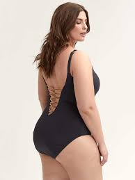 Lace Down One Piece Swimsuit Bleu Rod Beattie