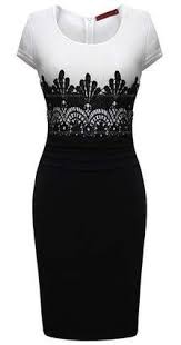 Jade And Juliet Black White Dress W Lace Sz L Gp Color Block Bodycon Dress Elegant Midi Dresses Embroidered Midi Dress