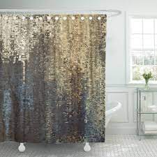 This selection of liners allow easy installation alongside shower curtains (sold separately) to add an additional layer that protects both your curtain and bathroom floor. Ksadk Abstract Colored Geometric Pattern Pixel Tiled In Blue Beige Black Old Gold Brown And Grey Colors Shower Curtain Bathroom Curtain 60x72 Inch Walmart Com Walmart Com