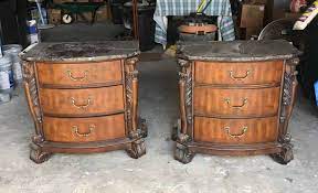 I prepared to paint doors and side panels by first sanding all bodbyn doors slightly to remove the sheen and give some profile for adhesion. Diy Nightstand Makeover Painted White With Dark Top
