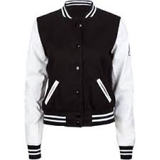Black And White Varsity Jacket Womens Pin By Alli Olson On Winter Fashion Varsity Jacket Women Varsity Jacket Leather Look Jackets
