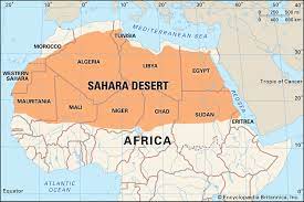 As observed on the location map of western sahara (a disputed territory), it is located on the atlantic ocean coast in northwest africa. Sahara Location History Map Countries Animals Facts Britannica