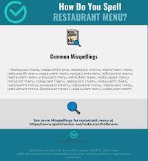 Synonyms example sentences learn more about restaurant. Correct Spelling For Restaurant Menu Infographic Spellchecker Net