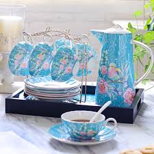 Small Luxury Bright Blue Porcelain Tea Set Email Lirancoffeecup Gmail Com Whatsapp 8617737705390 Bone China Tea Set China Tea Sets Bone China Tea