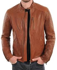 Men S Genuine Lambskin Leather Jacket Tan Slim Fit Motorcycle Jacket Stylish 4 Leather Jacket Men Jackets Men Fashion Lambskin Leather Jacket
