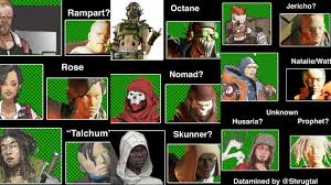 Apex legends best legends team composition is when players choose 3 specific characters that have synergy (their abilities become stronger or more effective when used together.) with each other. Every Leaked Apex Legends Character