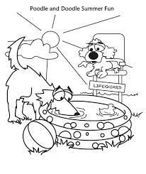 Print out this cute ice cream treats coloring page and color with your favorite supplies. Dog Poodle And Doodle Summer Vacation Coloring Page Summer Coloring Pages Dog Coloring Page Doodle Summer