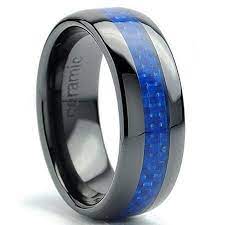 Ringwright Co 8mm Dome Men S Black Ceramic Ring Wedding Band With Blue Carbon Fiber Inlay Sizes 5 To 15 Walmart Com In 2021 Black Ceramic Ring Mens Ceramic Wedding Bands Ceramic Wedding Bands