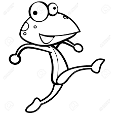 Coloration Humour Grenouille De Bande Dessinee En Cours D Execution Avec Un Fond Blanc Clip Art Libres De Droits Vecteurs Et Illustration Image 19860626
