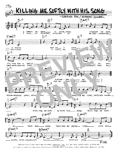 Print and Download Killing Me Softly With His Song Sheet Music; Sheet Music  - Download & Print Killing Me Softly With His Song