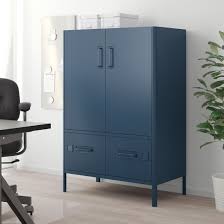 Idasen Cabinet With Smart Lock Blue 31 1 2x46 7 8 Ikea Schrankturen Schubladen Lagerschranke