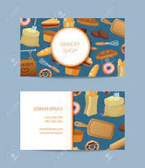 The template includes editable content and designs that fit so well with bakeshop businesses. Vector Cartoon Bakery Business Card Template Illustration Banner Royalty Free Cliparts Vectors And Stock Illustration Image 127633964