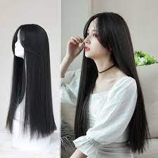 The standard of beauty for korean men is a clean complexion, moisturized skin, and free of wrinkles. Lanlan High Temperature Silk Synthetic Long Straight Hair Female Korean Version With Bangs Black Brown Temperament Wig Aliexpress
