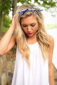 Sailor Stripe Bandana In Navy Cute Headband Hairstyles Headband Hairstyles Bandana Hairstyles For Long Hair