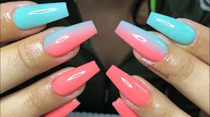 «ombre acrylics #sparkles #red #acrylicnails #manicure #nailtech #nailart #acrylic #allpowder #notip…» Acrylic Nails Tutorial Vertical Coloured Ombre Youtube