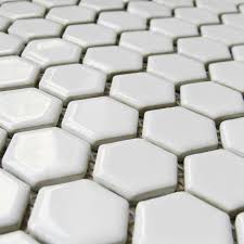 Bath and shower tile ideas episode 47 part 3. Hexagon Porcelain Floor Tiles White Shiny Mosaic Glazed Bathroom Tile