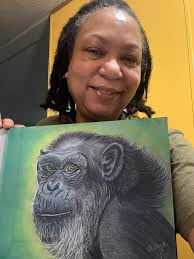 Wildlife artist draws a goat