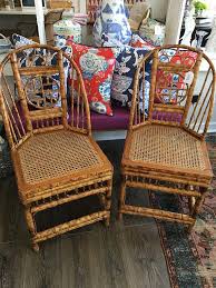 Vintage Bamboo Chairs Chinoiserie Chairs Brighton Style Vintage Bamboo Chairs Bamboo Chair Chinese Chippendale Chairs