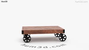 The overall dimensions of this factory cart coffee table are 59 inches wide, 36 inches high and 8 inches deep. 360 View Of Industrial Cart Coffee Table 3d Model Hum3d Store