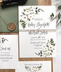 Floral Wedding Invitation Set Rustic Wedding Invitation White Floral Wedding Invitation Spring Summer Wedding Invites Watercolor Etsy Wedding Invitations Wedding Invitations Summer Wedding Invitations