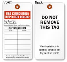 All forms including this one can be easily modified to fit your organization's policies and procedures. Fire Extinguisher Inspection Tag Sku 5514 C 100