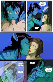 Rule 34 - Alien Alien Humanoid Ass Black Hair Blue Background Blue Body Blue  Skin Breasts Brown Hair Closed Eyes Comic Duo Female Genitals Hair Hi Res  Human Humanoid James Camerons Avatar