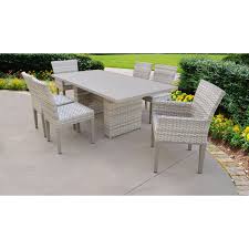 Chairs' seats should be about 10 to 12 inches from the bottom of the tabletop to keep everyone's legs comfortable. Tk Classics Fairmont Wicker 7 Piece Patio Dining Set Walmart Com Walmart Com