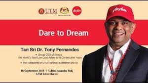 Tony knew him when he was work as financial controller at warner music. Premier Lecture Dare To Dream Tan Sri Dr Tony Fernandes Youtube