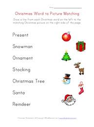 Huge pack of free printable christmas worksheets with super cute clipart! Christmas Word Matching Worksheet For Kids All Kids Network