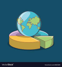 earth planet and pie chart